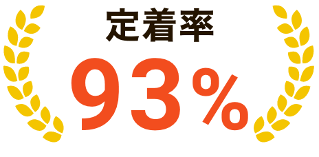 定着率93%